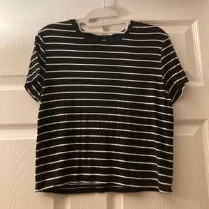 Black striped short sleeve top